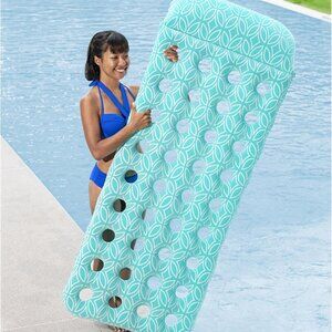 Bestway H2OGO Comfort Plush Floating Mat Pool Float w/ Pillow 6'6" – New